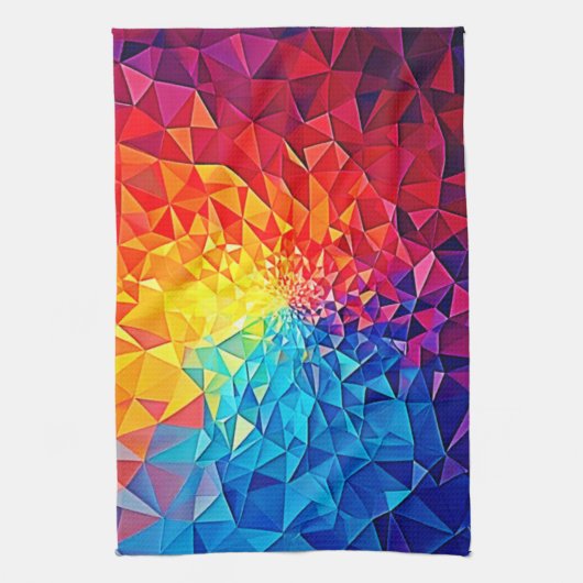 Prismatic Chaos Digital Grid Design Geschirrtuch (Vertikal)