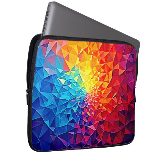 Prismatic Chaos Digital Grid Design Laptopschutzhülle (Vorne Rechts)