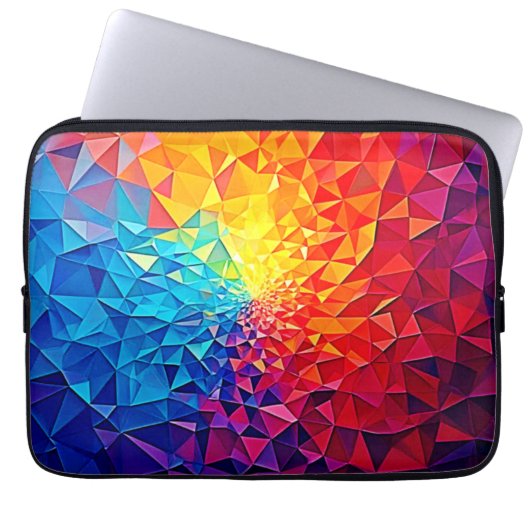 Prismatic Chaos Digital Grid Design Laptopschutzhülle (Vorderseite)