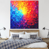 Prismatic Chaos Digital Grid Design Leinwanddruck (Insitu (Schlafzimmer))
