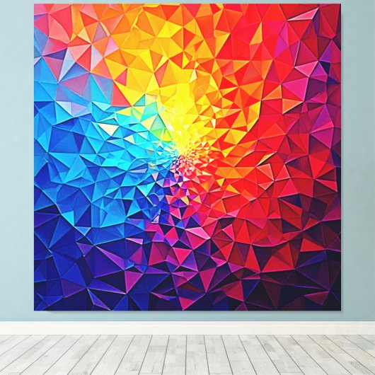 Prismatic Chaos Digital Grid Design Leinwanddruck (Insitu (Holzboden))