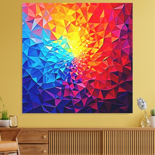 Prismatic Chaos Digital Grid Design Leinwanddruck (Insitu (Wohnzimmer))