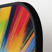 Prismatic Radiance: Abstract Sunburst Radio Waves Pickleball Schläger (Linke Seite)