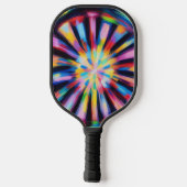 Prismatic Radiance: Abstract Sunburst Radio Waves Pickleball Schläger (Rückseite)