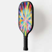 Prismatic Radiance: Abstract Sunburst Radio Waves Pickleball Schläger (Links)