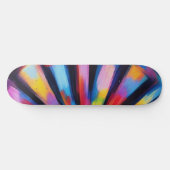 Prismatic Radiance: Abstract Sunburst Radio Waves Skateboard (Horizontal)