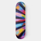 Prismatic Radiance: Abstract Sunburst Radio Waves Skateboard (Vorderseite)