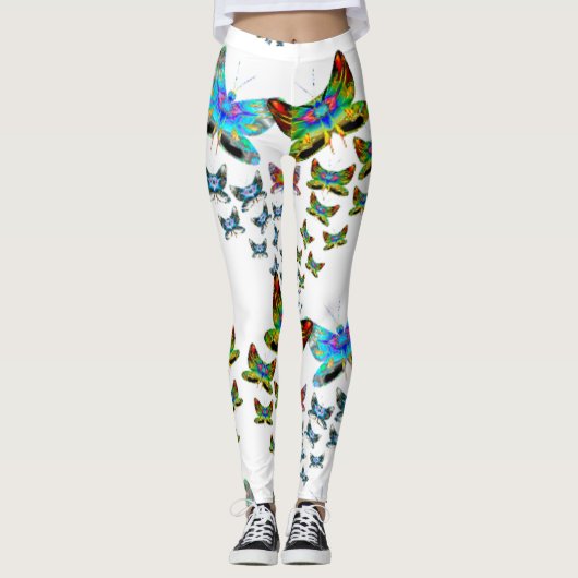 Prismatic Rainbow Butterfly Leggings (Vorderseite)