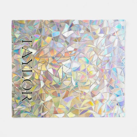 Prismatic Stained Glass Effect - Rainbow Prismatic Fleecedecke (Vorderseite (Horizontal))