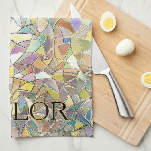 Prismatic Stained Glass Effect - Rainbow Prismatic Geschirrtuch (Viertel Falte)