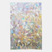 Prismatic Stained Glass Effect - Rainbow Prismatic Geschirrtuch (Vertikal)