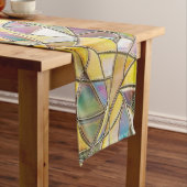 Prismatic Stained Glass Effect - Rainbow Prismatic Kurzer Tischläufer (Beispiel)