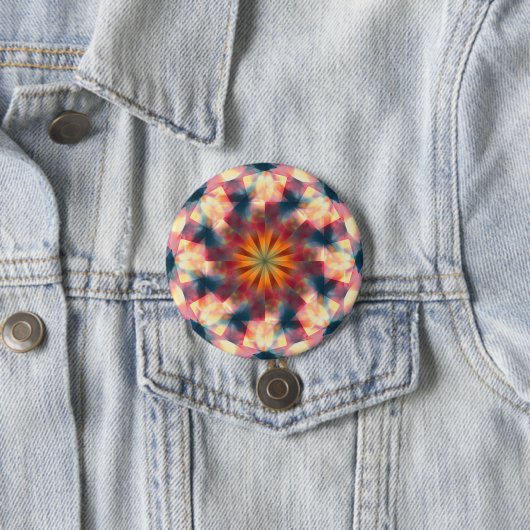 Prismatisch Kaleidoskopisch Psychedelisch Mandala Button (Beispiel)