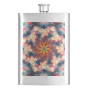 Prismatisch Kaleidoskopisch Psychedelisch Mandala Flachmann