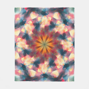 Prismatisch Kaleidoskopisch Psychedelisch Mandala Fleecedecke