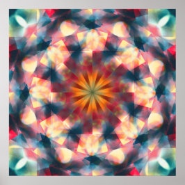 Prismatisch Kaleidoskopisch Psychedelisch Mandala Poster