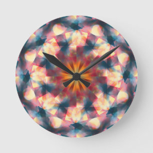 Prismatisch Kaleidoskopisch Psychedelisch Mandala Runde Wanduhr