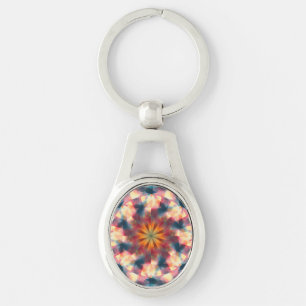 Prismatisch Kaleidoskopisch Psychedelisch Mandala Schlüsselanhänger
