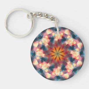 Prismatisch Kaleidoskopisch Psychedelisch Mandala Schlüsselanhänger