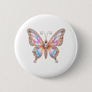 Prismatische Opal-Roségold-Schmetterlings-Kunstnad Button