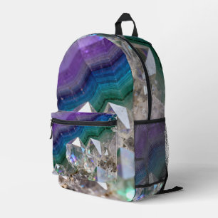 Prismatische Quarz-Fusion Vibrantes Kristalldesign Bedruckter Rucksack