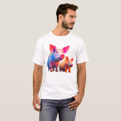 Prismatische Schweine T-Shirt (Vorne ganz)