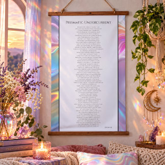 Prismatische Unterströmungs-Poesie Wandteppich Mit Holzrahmen