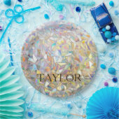 Prismatischer Buntglaseffekt - Regenbogen-Prismati Pappteller (Party)