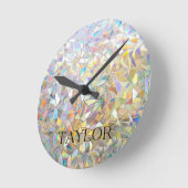 Prismatischer Buntglaseffekt - Regenbogen-Prismati Runde Wanduhr (Winkel)