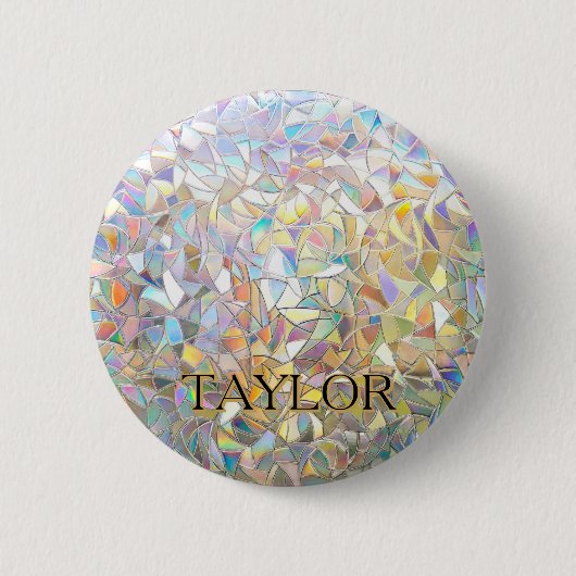 Prismatischer Buntglaseffekt - Regenbogenprismatis Button (Vorderseite)