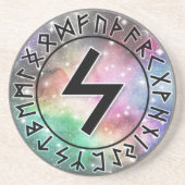 Prismatischer Galaxy Rune Circle [16] Sowilo] Getränkeuntersetzer (Vorne)