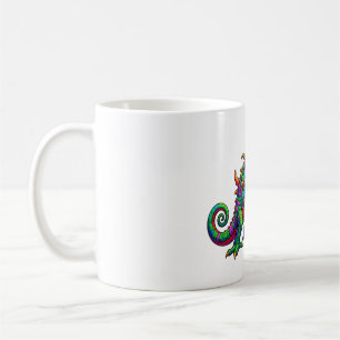 Prismatischer Neon-Drachen-Echse Kaffeetasse