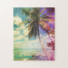 Prismatischer Palmenbaum auf der Isla Saona Puzzle
