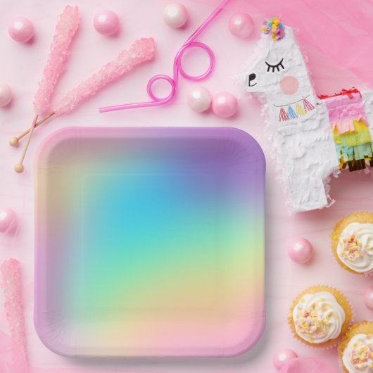 Prismatischer Pastell-Regenbogen-Teller Pappteller (Party)