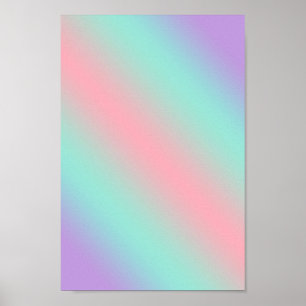 Prismatischer pastellrosa Minze lila Traumverlauf Poster