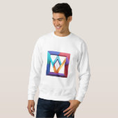 "Prismatischer Rahmen und Abstraktes M" Sweatshirt (Vorne ganz)