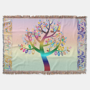 Prismatischer Regenbogenbaum Hintergrund & Rahmen Decke
