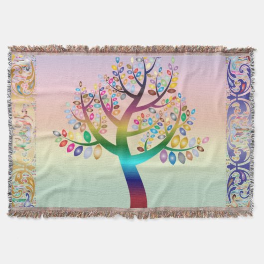 Prismatischer Regenbogenbaum Hintergrund & Rahmen Decke (Vorderseite)