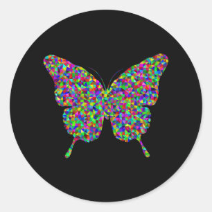 Prismatischer Schmetterling Runder Aufkleber