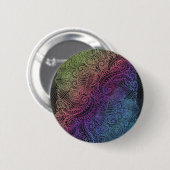 Prismatischer Swirl | Rainbow Fraktal Feather Art Button (Vorne & Hinten)