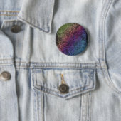 Prismatischer Swirl | Rainbow Fraktal Feather Art Button (Beispiel)