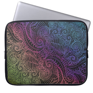 Prismatischer Swirl Rainbow Fraktal Feather Art Laptopschutzhülle