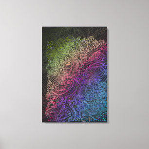 Prismatischer Swirl   Rainbow Fraktal Feather Art Leinwanddruck