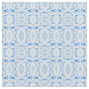 Prismatisches Blau-Weiß-Abstraktes Acryl-Kunstwerk Stoff