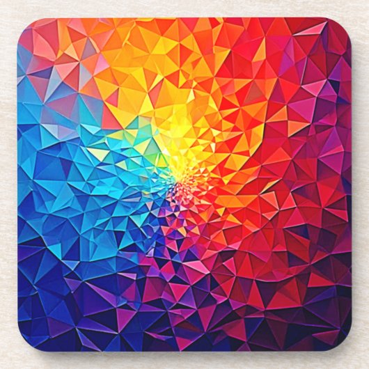 Prismatisches Chaos Digitales Rasterdesign Getränkeuntersetzer (Vorderseite)