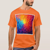 Prismatisches Chaos Digitalgitter-Design T-Shirt (Vorderseite)