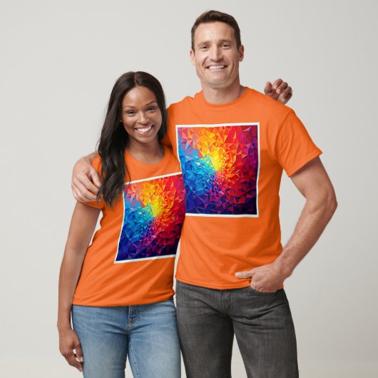 Prismatisches Chaos Digitalgitter-Design T-Shirt (Unisex)