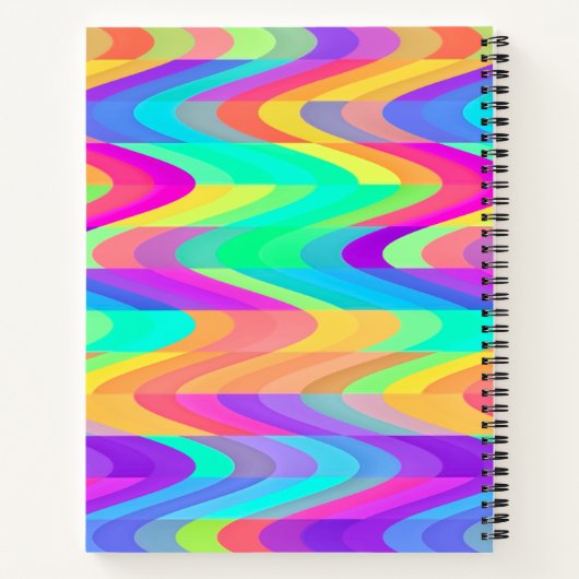 Prismatisches Flow Waves SpiralNotebook Notizblock (Rückseite)