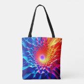 Prismatisches geometrisches Farbstrudel-Design Tasche (Rückseite)
