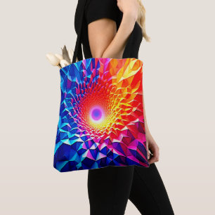 Prismatisches geometrisches Farbstrudel-Design Tasche